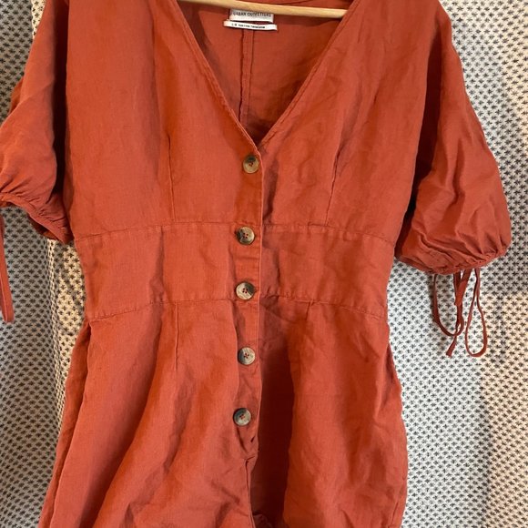 Urban Outfitters Burnt Orange Romper Dress - Picture 4 of 5